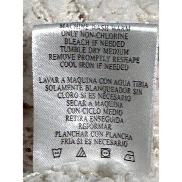 Almost Famous Polyester Acrylic Blend Long Sweater Cream V Neck Pullover Size L - Picture 8 of 8